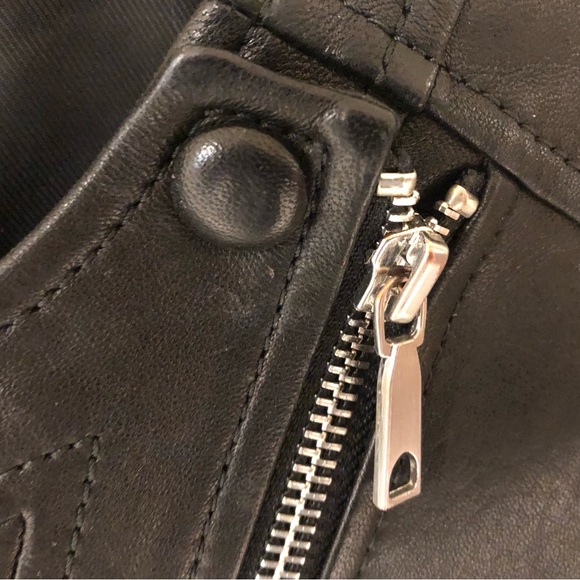 Lafayette 148 Black Leather Moto Jacket - Picture 9 of 16